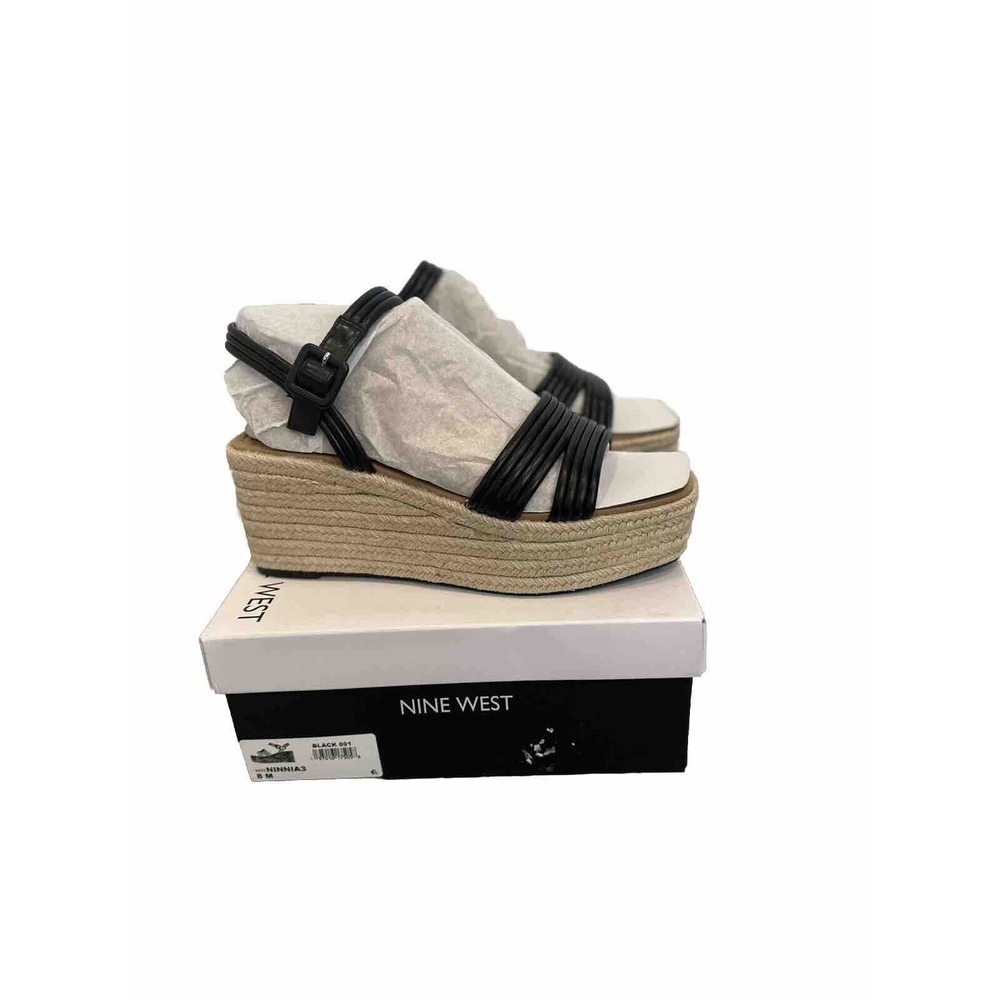 New In Box Nine West‎ 8M Ninnia3 Black Wedges